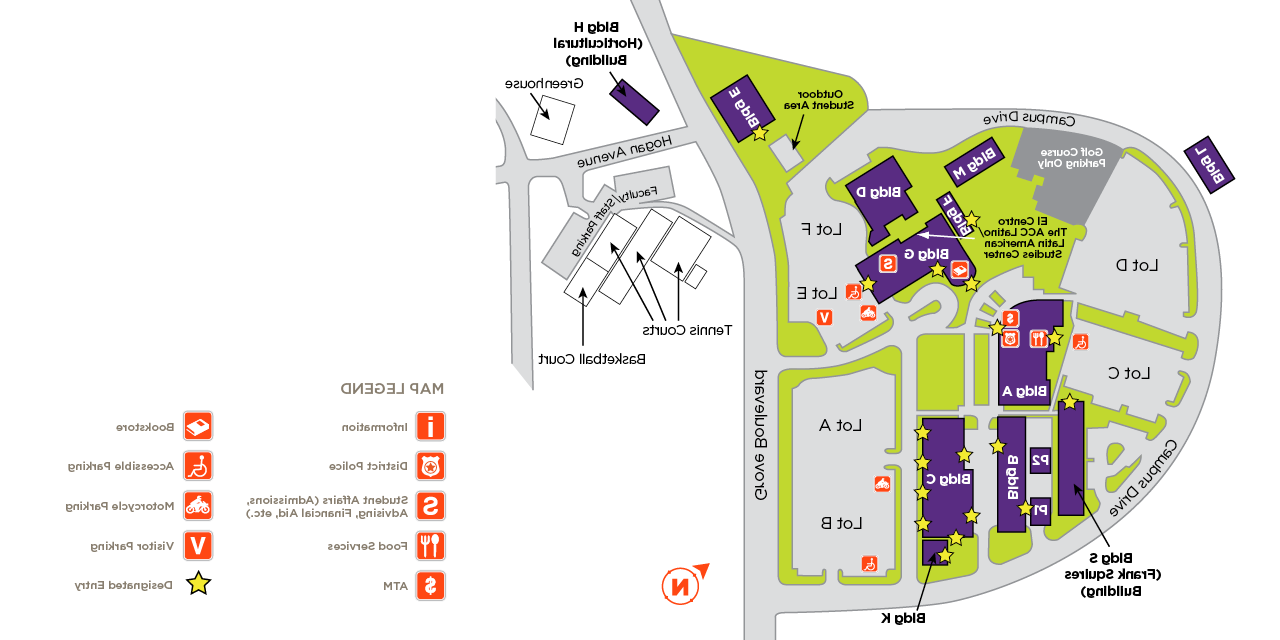 An interactive map of ACC 河滨校区.